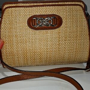 Brighton Elegant Tan and Brown Woven Handbag.